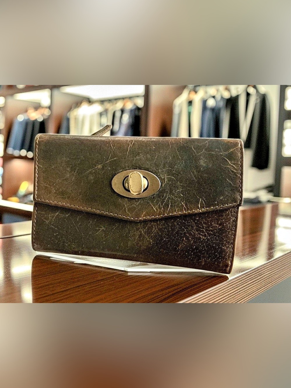 Fossil Brown Leather Trifold Wallet